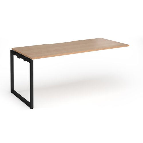 Connex Plus O Frame 1800 x 800 x 725mm Single Add On Bay - Black Frame / Beech Top