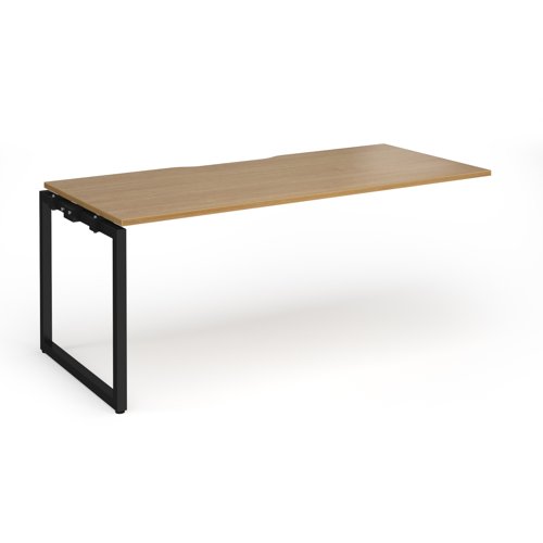 Connex Plus O Frame 1800 x 800 x 725mm Single Add On Bay - Black Frame / Oak Top