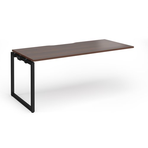 Connex Plus O Frame 1800 x 800 x 725mm Single Add On Bay - Black Frame / Walnut Top