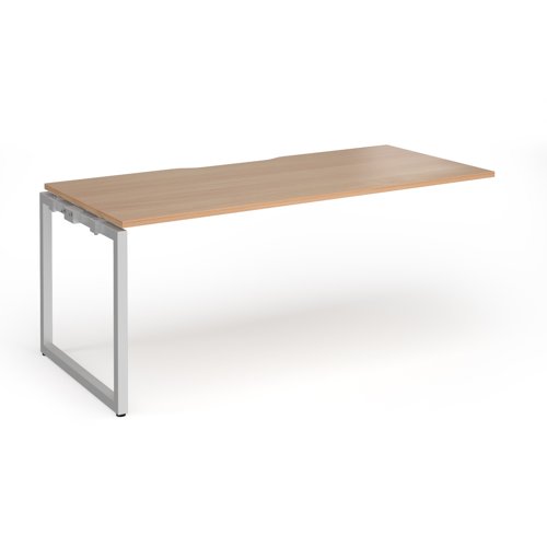 Connex Plus O Frame 1800 x 800 x 725mm Single Add On Bay - Silver Frame / Beech Top