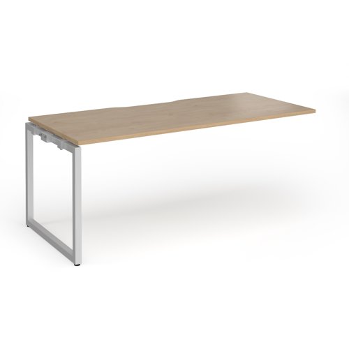 Connex Plus O Frame 1800 x 800 x 725mm Single Add On Bay - Silver Frame / Kendal Oak Top