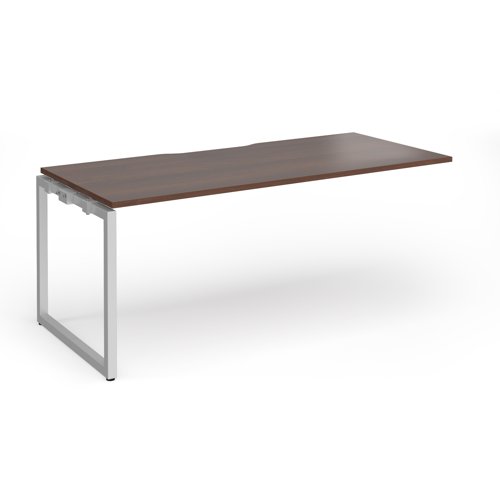 Connex Plus O Frame 1800 x 800 x 725mm Single Add On Bay - Silver Frame / Walnut Top