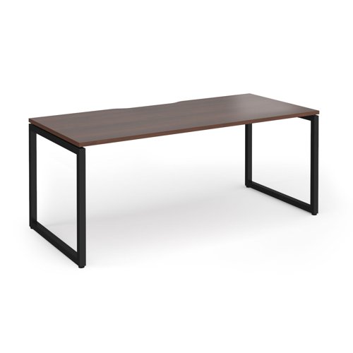 Connex Plus O Frame 1800 x 800 x 725mm Single Desk - Black Frame / Walnut Top