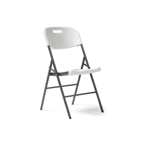 Hebe steel folding chair with blow moulded seat and back - 4 Units per box - White