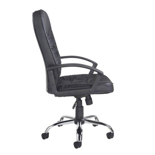 HER300T1 Hertford high back managers chair - black leather faced