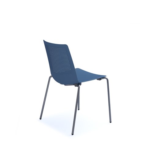 Harmony multi-purpose chair with chrome 4 leg frame - blue