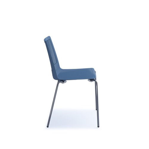 Harmony multi-purpose chair with chrome 4 leg frame - blue | HRM504C-BL | Dams International