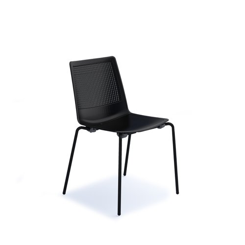 Harmony multi-purpose chair with black 4 leg frame - black | HRM504K-K | Dams International