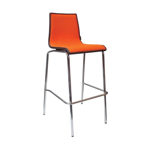 Fundamental dining stool fully upholstered with chrome frame - made to order