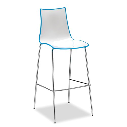 Gecko shell dining stool with chrome legs - blue  HS8301-BL