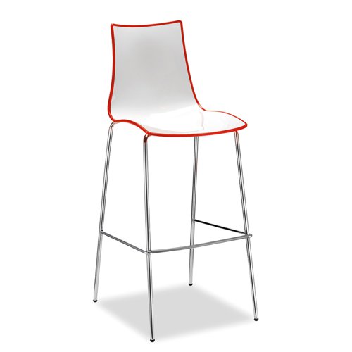 Gecko shell dining stool with chrome legs - red  HS8301-RE