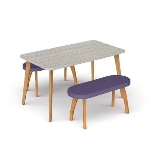 Enable curved bench seating 1200mm with four solid oak legs