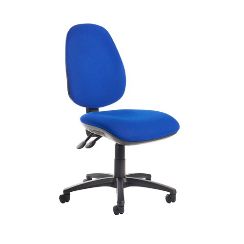 Jota XL fabric back operator chair with no arms, chrome base, seat slide and lumbar - made to order