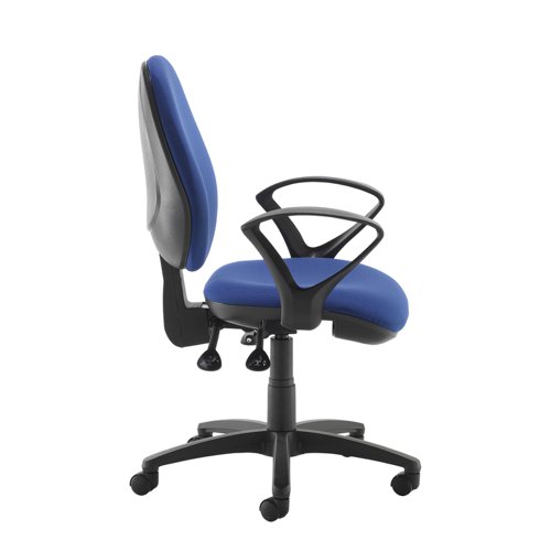 Jota XL fabric back operator chair with fixed arms - blue