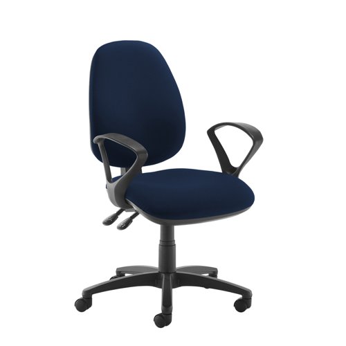 Jota high back operator chair with fixed arms - Costa Blue