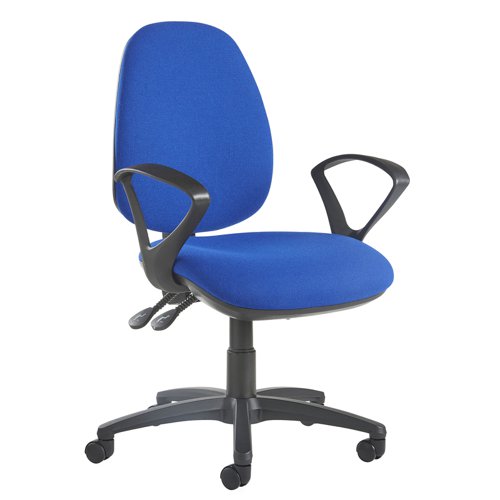 Jota XL fabric back operator chair with fixed arms - made to order