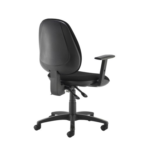 Jota XL fabric back operator chair with adjustable arms - black