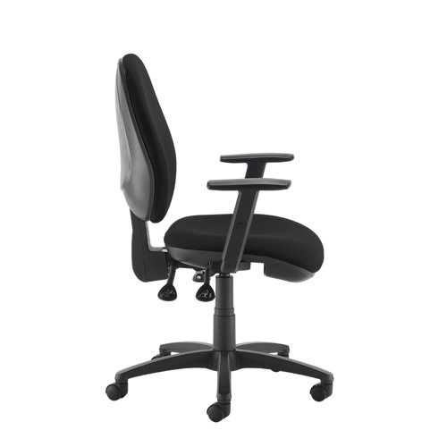 Jota XL fabric back operator chair with adjustable arms - black JH44-000-BLK Buy online at Office 5Star or contact us Tel 01594 810081 for assistance