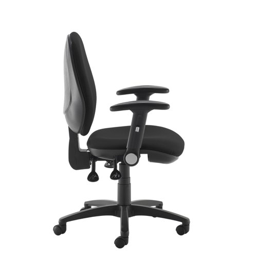 Jota XL fabric back operator chair with folding arms - black JH46-000-BLK Buy online at Office 5Star or contact us Tel 01594 810081 for assistance