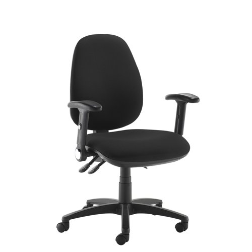 Jota XL fabric back operator chair with folding arms - black