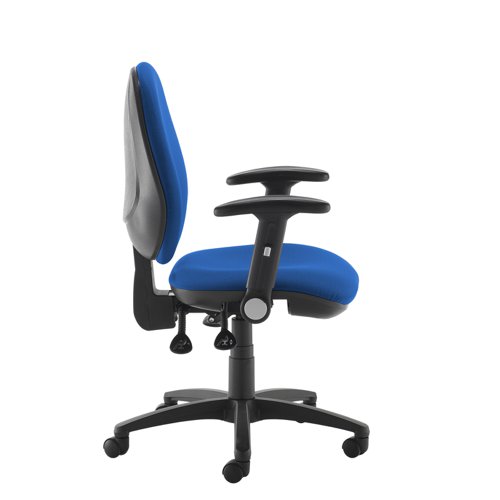 JH46-000-BLU Jota XL fabric back operator chair with folding arms - blue