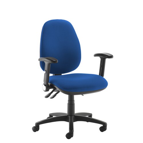 JH46-000-BLU Jota XL fabric back operator chair with folding arms - blue
