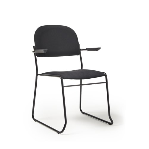 Jive stacking armchair with black frame in black fabric