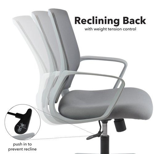 Jonas grey mesh back operator chair with grey fabric seat and grey base