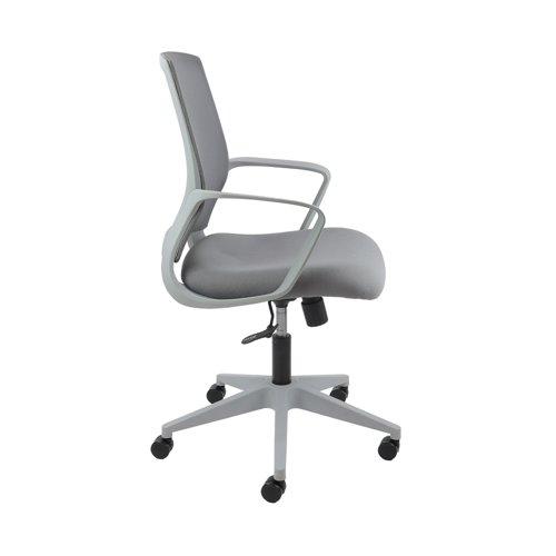 Jonas grey mesh back operator chair with grey fabric seat and grey base Dams International