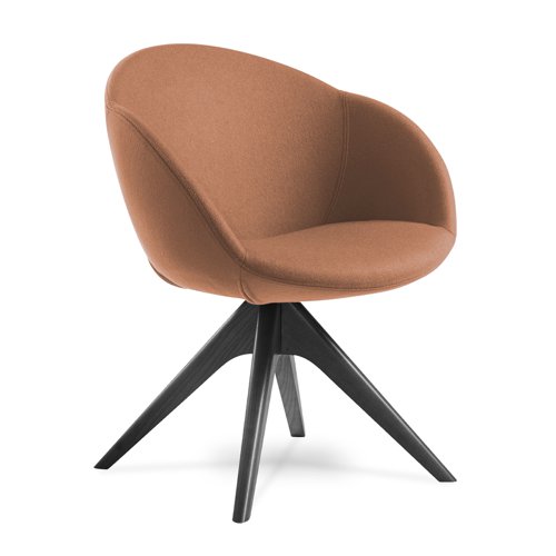 Joss single seater lounge chair with pyramid black oak legs
