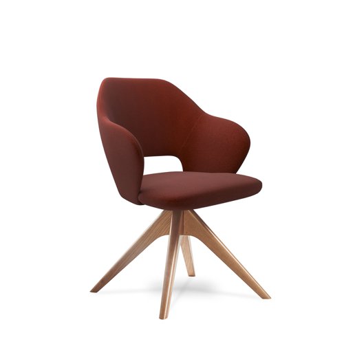 Jude single seater lounge chair with pyramid oak legs