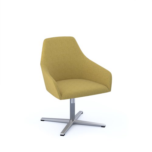 Juna fully upholstered medium back lounge chair with 4 star aluminium swivel base with auto return - made to order
