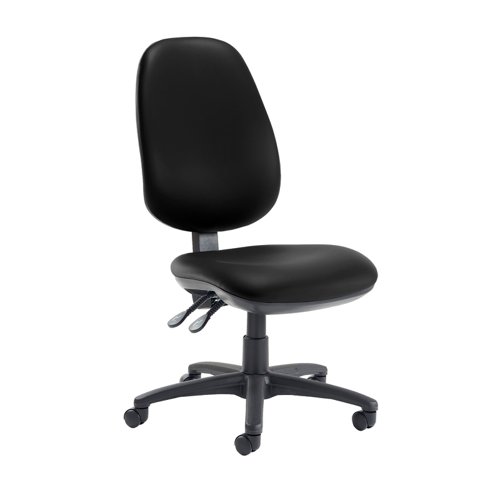 Jota extra high back operator chair with no arms - Nero Black vinyl