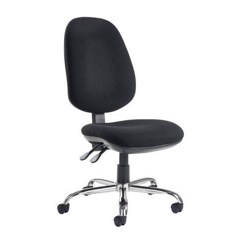 Jota XXL fabric back operator chair with no arms and chrome base - made to order