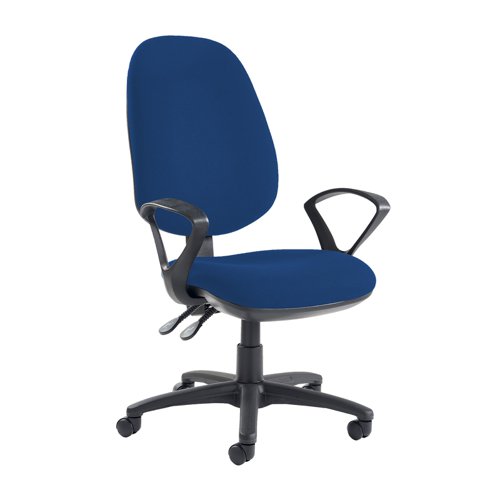 Jota extra high back operator chair with fixed arms - Curacao Blue