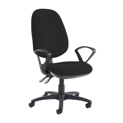 Jota extra high back operator chair with fixed arms - Havana Black