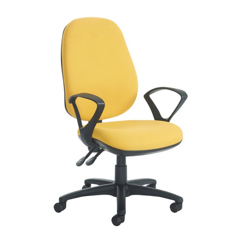 Jota XXL fabric back operator chair with fixed arms, seat slide and lumbar - made to order