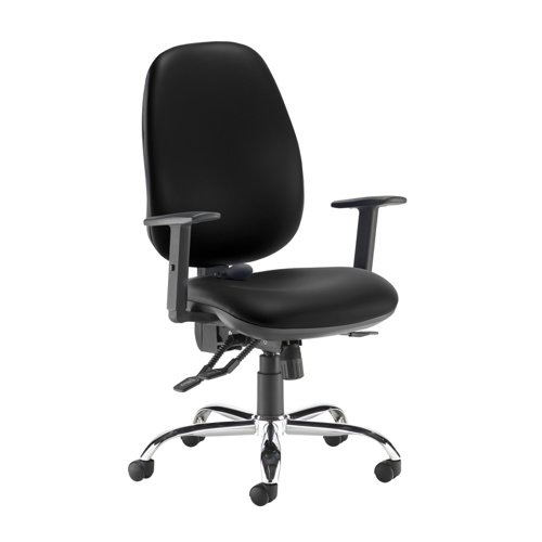 Jota Ergo 24hr ergonomic asynchro task chair - Nero Black vinyl