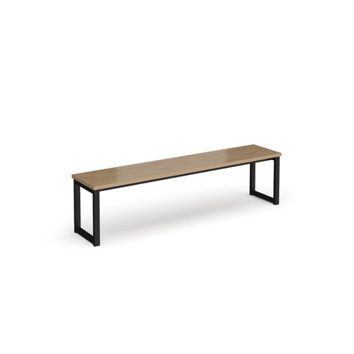 Otto benching solution low bench 1650mm wide - black frame and kendal oak top