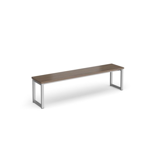 Otto benching solution low bench 1650mm wide - silver frame, barcelona walnut top