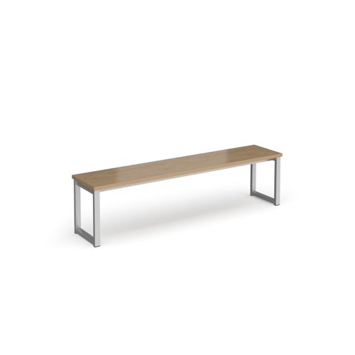 Otto benching solution low bench 1650mm wide - silver frame, kendal oak top  LB1650-S-KO