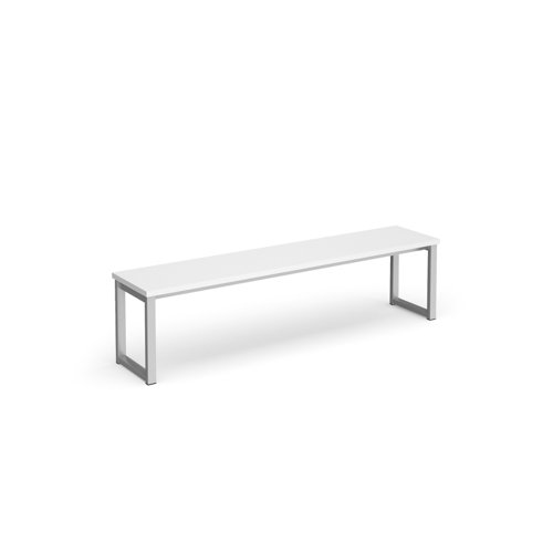 Otto benching solution low bench 1650mm wide - silver frame, white top Canteen Chairs LB1650-S-WH