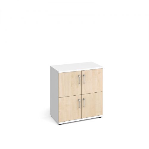 Wooden Storage Lockers 4 Door White With Oak Doors Wooden Storage Lockers 4 Door White With Oak Doors