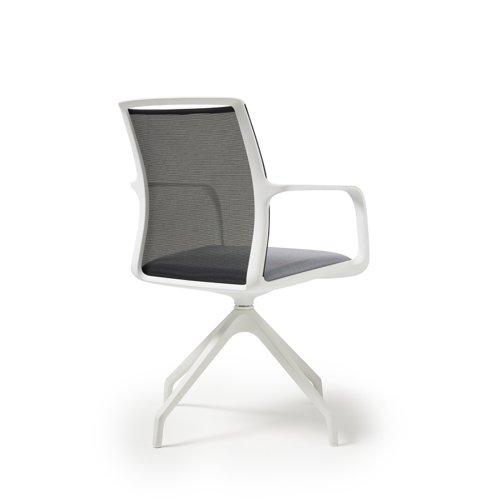 Lacey Meeting Chair - Pyramidal Base - White