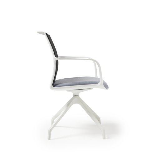 Lacey Meeting Chair - Pyramidal Base - White