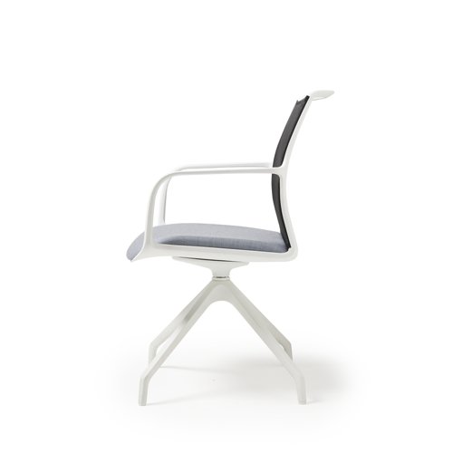 Lacey Meeting Chair - Pyramidal Base - White