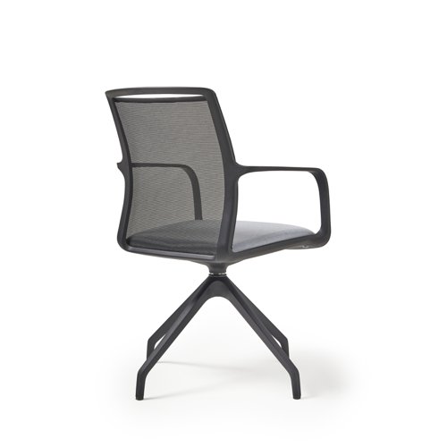 Lacey Meeting Chair - Pyramidal Mobile Base - Black