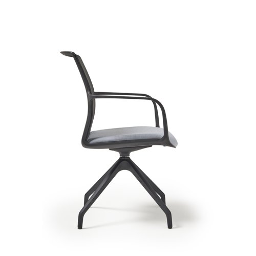 Lacey Meeting Chair - Pyramidal Mobile Base - Black