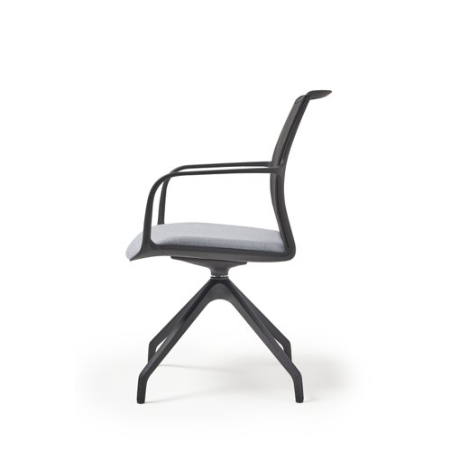 Lacey Meeting Chair - Pyramidal Mobile Base - Black
