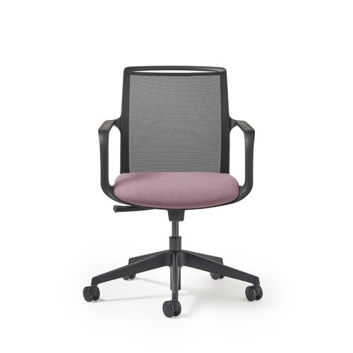 Lacey Meeting Chair - 5-Star Swivel Base - Black